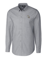 Los Angeles Chargers NFL Helmet Cutter & Buck Stretch Oxford Mens Long Sleeve Dress Shirt Charcoal Mannequin