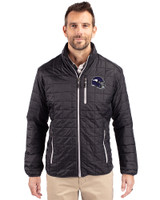Minnesota Vikings NFL Helmet Cutter & Buck Rainier PrimaLoft® Mens Eco Insulated Full Zip Puffer Jacket Black Front