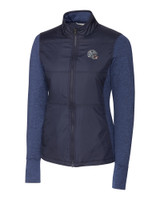 New England Patriots NFL Helmet Cutter & Buck Stealth Hybrid Quilted Womens Full Zip Windbreaker Jacket LYN_MANN_HG 1