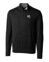 Buffalo Bills NFL Helmet Cutter & Buck Lakemont Tri-Blend Mens Big and Tall Quarter Zip Pullover Sweater Black Mannequin