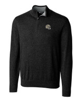 New Orleans Saints NFL Helmet Cutter & Buck Lakemont Tri-Blend Mens Big and Tall Quarter Zip Pullover Sweater Black Mannequin