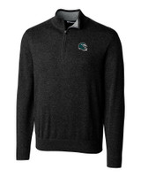 Philadelphia Eagles NFL Helmet Cutter & Buck Lakemont Tri-Blend Mens Big and Tall Quarter Zip Pullover Sweater Black Mannequin