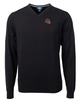 Cincinnati Bengals NFL Helmet Cutter & Buck Lakemont Tri-Blend Mens V-Neck Pullover Sweater Black Mannequin