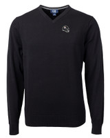 Pittsburgh Steelers NFL Helmet Cutter & Buck Lakemont Tri-Blend Mens V-Neck Pullover Sweater Black Mannequin