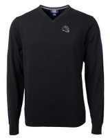 Baltimore Ravens NFL Helmet Cutter & Buck Lakemont Tri-Blend Mens V-Neck Pullover Sweater Black Mannequin