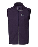 Minnesota Vikings NFL Helmet Cutter & Buck Mainsail Sweater-Knit Mens Full Zip Vest CPH_MANN_HG 1