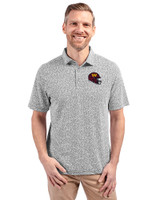 Washington Commanders NFL Helmet Cutter & Buck Virtue Eco Pique Botanical Print Recycled Mens Polo Black Front