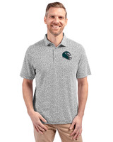 Philadelphia Eagles NFL Helmet Cutter & Buck Virtue Eco Pique Botanical Print Recycled Mens Polo Black Front