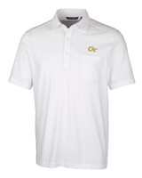 Georgia Tech Yellow Jackets Cutter & Buck Advantage Tri-Blend Jersey Mens Big and Tall Pocket Polo WH_MANN_HG 1