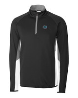 Florida Gators Cutter & Buck Traverse Colorblock Stretch Quarter Zip Mens Pullover Black Mannequin