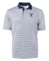 Yale Bulldogs Cutter & Buck Virtue Eco Pique Micro Stripe Recycled Mens Polo NVBW_MANN_HG 1