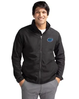 Florida Gators Cutter & Buck Charter Recycled Packable Mens Full Zip Jacket Black Front