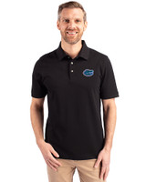 Florida Gators Cutter & Buck Advantage Eco Tri-Blend Pique Mens Polo Black Front