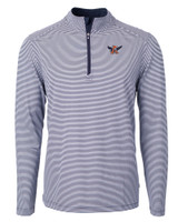 Auburn Tigers College Vault Cutter & Buck Virtue Eco Pique Micro Stripe Recycled Mens Big & Tall Quarter Zip NVBW_MANN_HG 1