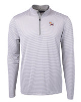 Clemson Tigers College Vault Cutter & Buck Virtue Eco Pique Micro Stripe Recycled Mens Big & Tall Quarter Zip POLWH_MANN_HG 1