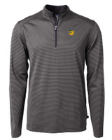 Baylor Sailor Bear College Vault Cutter & Buck Virtue Eco Pique Micro Stripe Recycled Mens Big & Tall Quarter Zip BLEG_MANN_HG 
