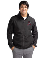 Arkansas Razorbacks College Vault Cutter & Buck Charter Eco Knit Recycled Big & Tall Full-Zip Jacket Black Front