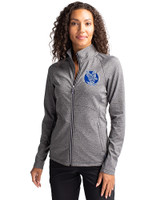 Air Force Falcons College Vault Cutter & Buck Adapt Eco Knit Heather Recycled Womens Full Zip Black Heather Front
