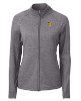 Baylor Sailor Bear College Vault Cutter & Buck Adapt Eco Knit Heather Recycled Womens Full Zip BLH_MANN_HG 