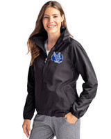 Air Force Falcons College Vault Cutter & Buck Charter Eco Recycled Womens Anorak Jacket Black Front