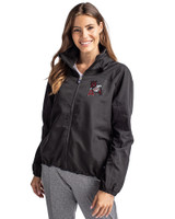 Arkansas Razorbacks College Vault Cutter & Buck Charter Eco Recycled Womens Full-Zip Jacket Black Front
