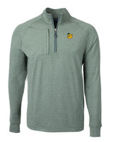 Baylor Sailor Bear College Vault Cutter & Buck Adapt Eco Knit Heather Mens Quarter Zip Pullover HH_MANN_HG 1