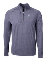 Los Angeles Chargers Historic Cutter & Buck Adapt Eco Knit Heather Mens Quarter Zip Pullover NVH_MANN_HG 1
