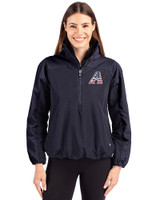 Arizona Diamondbacks Stars & Stripes Cutter & Buck Charter Recycled Packable Womens Half Zip Anorak Jacket Navy Blue Front