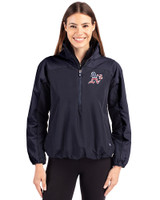 Athletics Stars And Stripes Cutter & Buck Charter Eco Recycled Womens Anorak Jacket Navy Blue Front