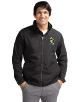 Green Bay Packers Historic Cutter & Buck Charter Eco Knit Recycled Big & Tall Full-Zip Jacket Black Front