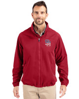 San Diego Padres Stars & Stripes Cutter & Buck Charter Eco Recycled Mens Full-Zip Jacket Cardinal Red Front