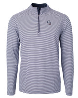 Colorado Rockies Stars & Stripes Cutter & Buck Virtue Eco Pique Micro Stripe Recycled Mens Big & Tall Quarter Zip NVBW_MANN_HG 1