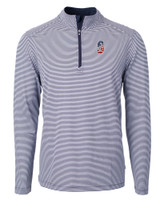 Seattle Mariners Stars & Stripes Cutter & Buck Virtue Eco Pique Micro Stripe Recycled Mens Big & Tall Quarter Zip NVBW_MANN_HG 1