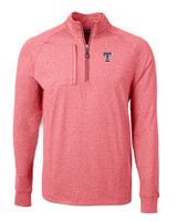 Texas Rangers Stars & Stripes Cutter & Buck Adapt Eco Knit Heather Mens Big & Tall Quarter Zip Pullover CRH_MANN_HG 1