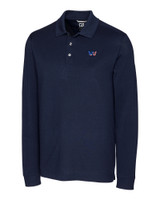 Washington Commanders Americana Cutter & Buck Advantage Tri-Blend Pique Mens Big and Tall Long Sleeve Polo LYN_MANN_HG 1