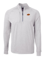 Oklahoma State Cowboys Cutter & Buck Adapt Eco Knit Heather Mens Quarter Zip Pullover POH_MANN_HG 1