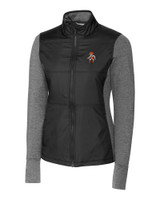 Oklahoma State Cowboys Wrestling Pete Cutter & Buck Stealth Hybrid Quilted Womens Full Zip Windbreaker Jacket BL_MANN_HG 1