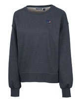 Washington Commanders Americana Cutter & Buck Saturday Cotton Blend Womens Crew Neck Sweatshirt Navy Blue Heather Mannequin