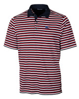 Washington Commanders Americana Cutter & Buck Mens Forge Polo Multi Stripe Cardinal Red Mannequin