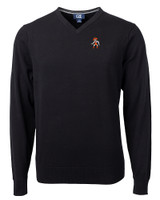 Oklahoma State Cowboys Wrestling Pete Cutter & Buck Lakemont Tri-Blend Mens V-Neck Pullover Sweater Black Mannequin