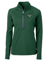 Philadelphia Eagles Historic Cutter & Buck Adapt Eco Knit Stretch Recycled Womens Half Zip Pullover HT_MANN_HG 1