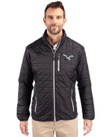 Philadelphia Eagles Historic Cutter & Buck Rainier PrimaLoft®  Mens Big and Tall Eco Insulated Puffer Jacket Black Front