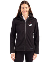 Arizona Cardinals Historic Cutter & Buck Evoke Recycled Honeycomb Fleece Womens Full Zip Jacket Black Front