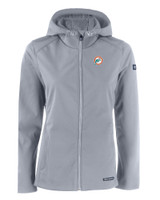 Miami Dolphins Historic Cutter & Buck Evoke Eco Softshell Recycled Full Zip Womens Jacket CNC_MANN_HG 1