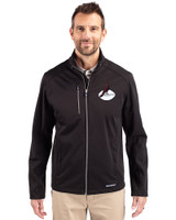Arizona Cardinals Historic Cutter & Buck Evoke Softshell Recycled Full Zip Mens Jacket Black Front