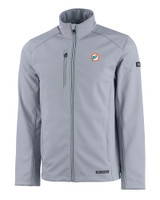 Miami Dolphins Historic Cutter & Buck Evoke Eco Softshell Recycled Full Zip Mens Jacket CNC_MANN_HG 1