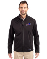 Buffalo Bills Cutter & Buck Evoke Softshell Recycled Full Zip Mens Jacket Black Front