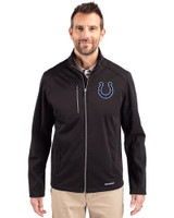 Indianapolis Colts Cutter & Buck Evoke Softshell Recycled Full Zip Mens Jacket Black Front