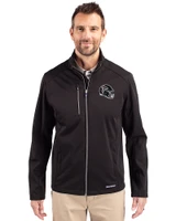 Atlanta Falcons NFL Helmet Cutter & Buck Evoke Recycled Honeycomb Fleece Mens Full Zip Jacket Black Front
