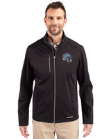 Detroit Lions NFL Helmet Cutter & Buck Evoke Softshell Recycled Full Zip Mens Jacket Black Front